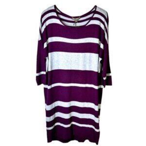 NWT Tommy Bahama | Plum Purple & Gray Stripe Sweater Dress Size Large
